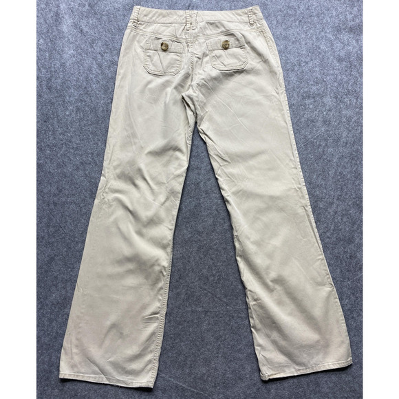 Old Navy Pants Womens Size 2 Beige Ultra Low Rise Wide Leg Casual Chino Y2K - Picture 13 of 16